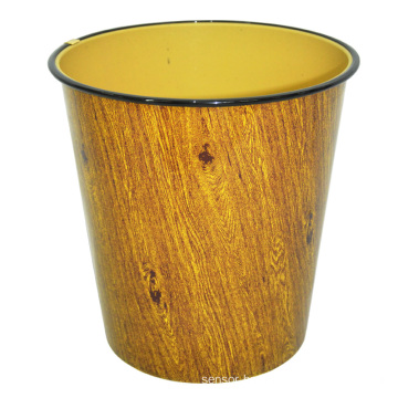 Plastic Wood Design Open Top Waste Bin for Home (B06-2015)